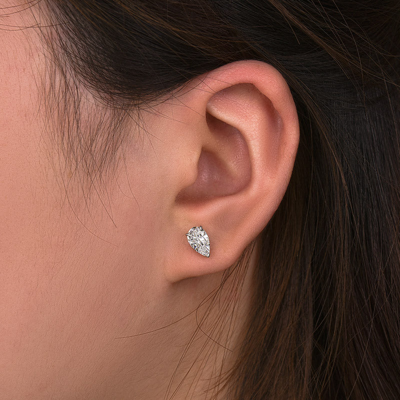 Louily Classic Moissanite Pear Cut Earrings In Sterling Silver