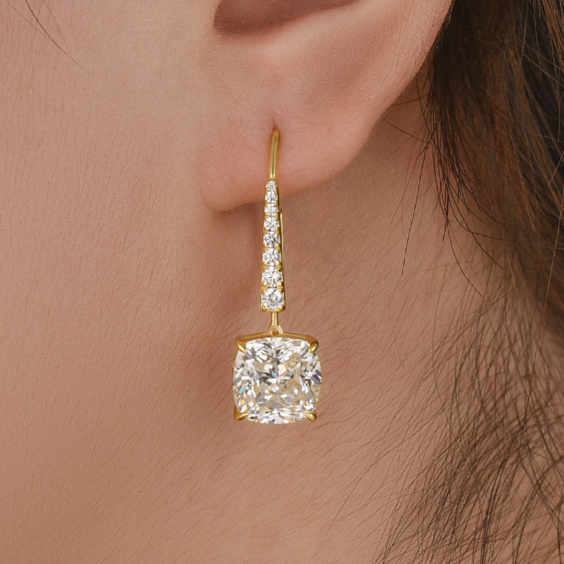 Louily Exquisite Cushion Cut Women's Earrings In Sterling Silver