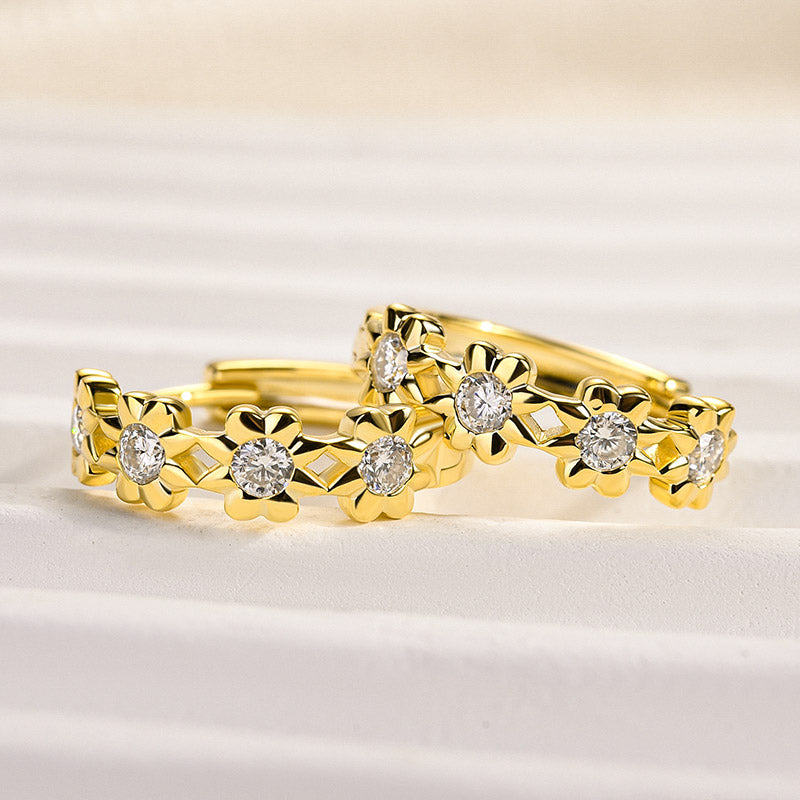 Louily Moissanite Cute Daisy Flower Earrings
