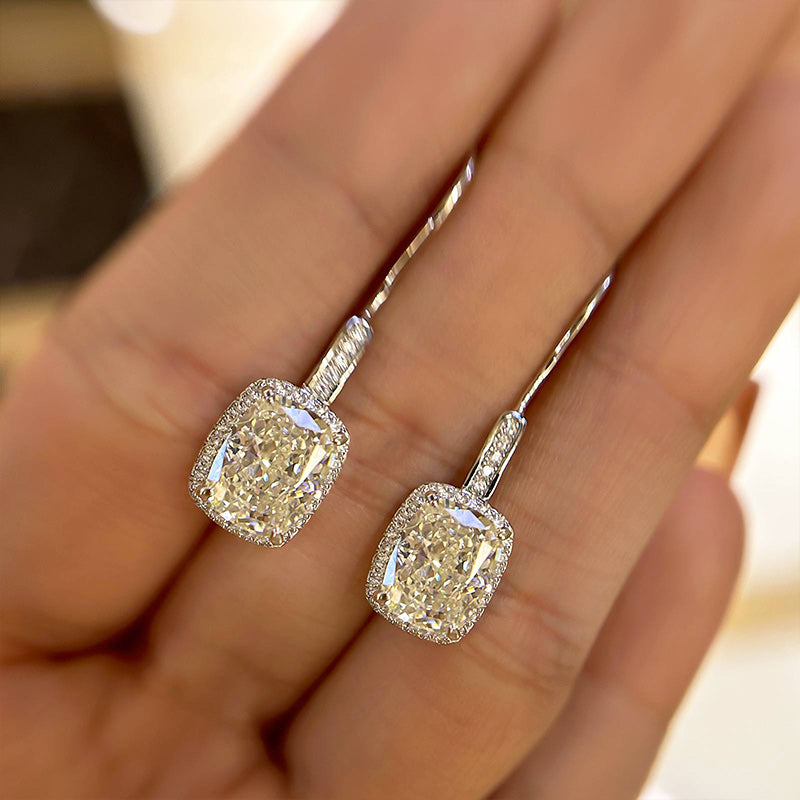 Louily Special Halo Cushion Cut Women's Earrings