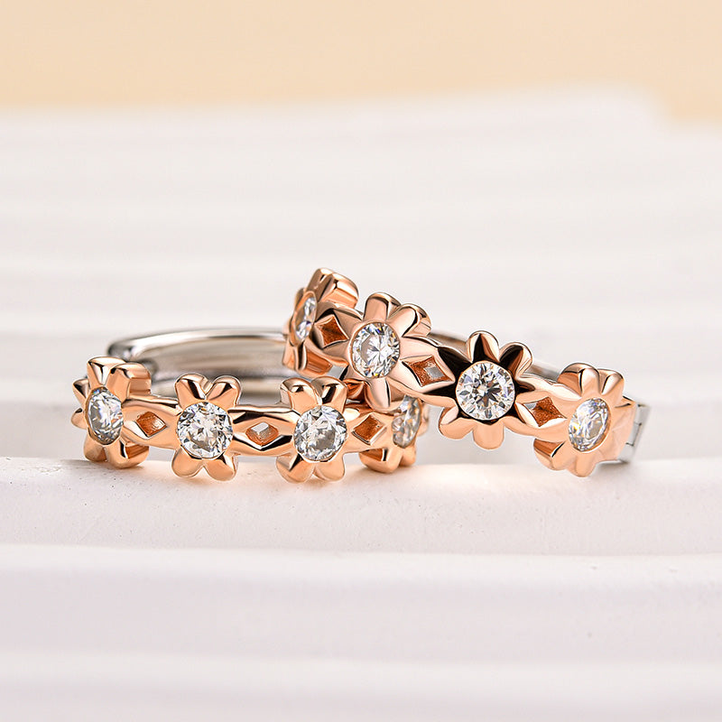 Louily Moissanite Cute Daisy Flower Earrings
