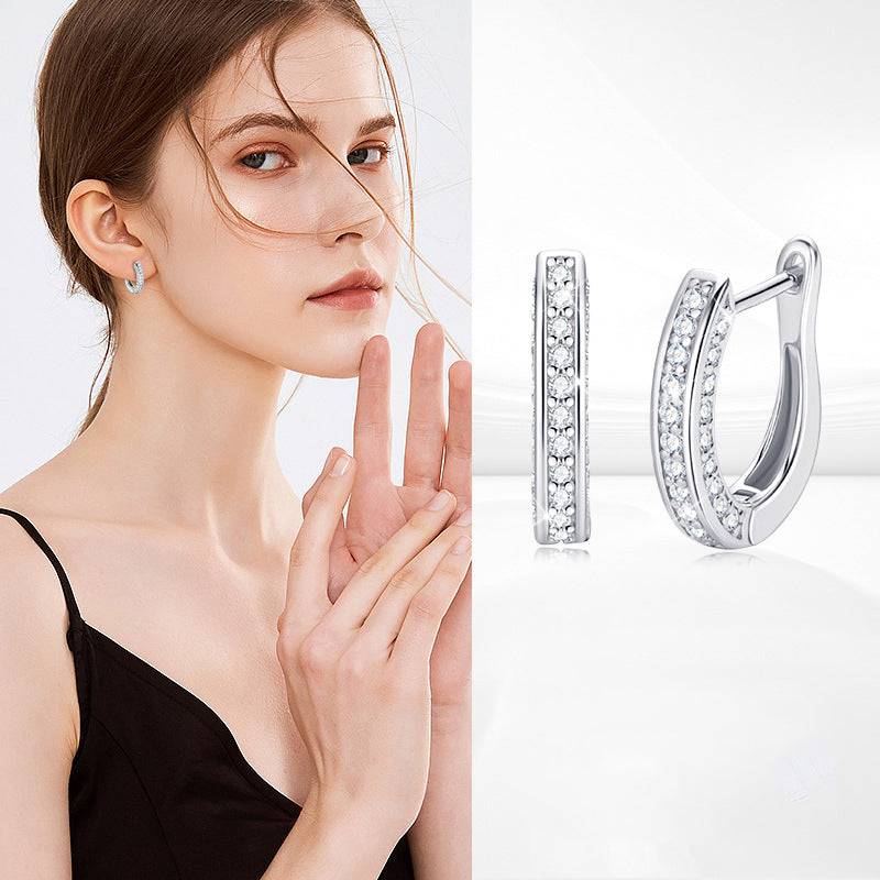 Louily Moissanite Fashion Design Stud Earrings