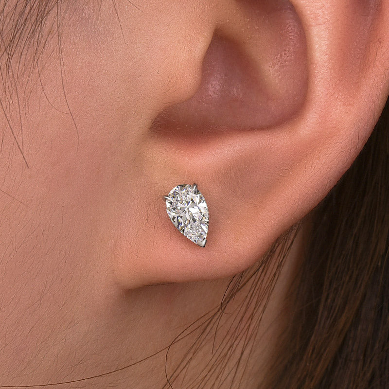 Louily Classic Moissanite Pear Cut Earrings In Sterling Silver