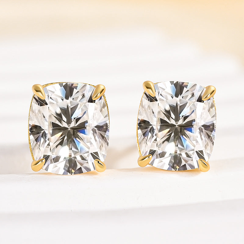 2.0Ct Classic Cushion Cut Women's Stud Earrings In Sterling Silver