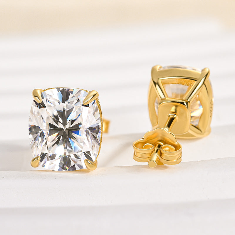 2.0Ct Classic Cushion Cut Women's Stud Earrings In Sterling Silver