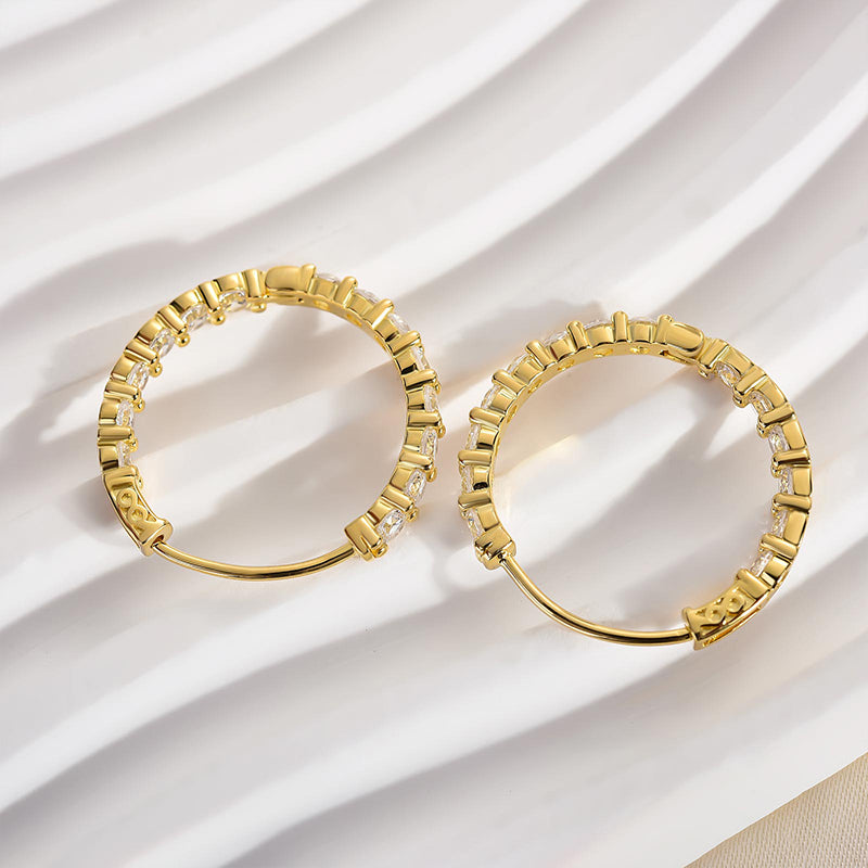 Louily Unique Hoop Earrings In Sterling Silver