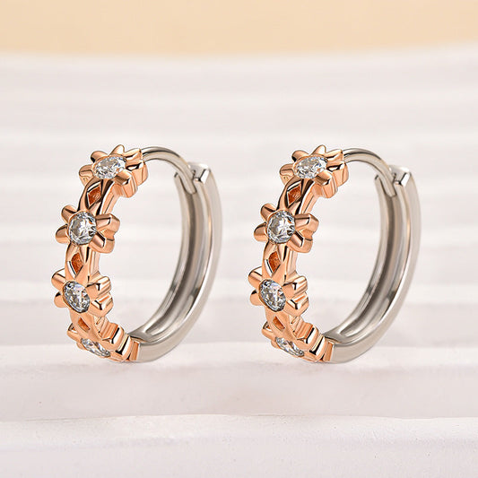 Louily Moissanite  Cute Daisy Flower Earrings
