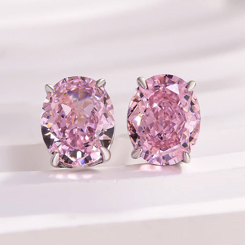 Louily Stunning Classic Oval Cut Simulated Diamond Stud Earrings In Sterling Silver