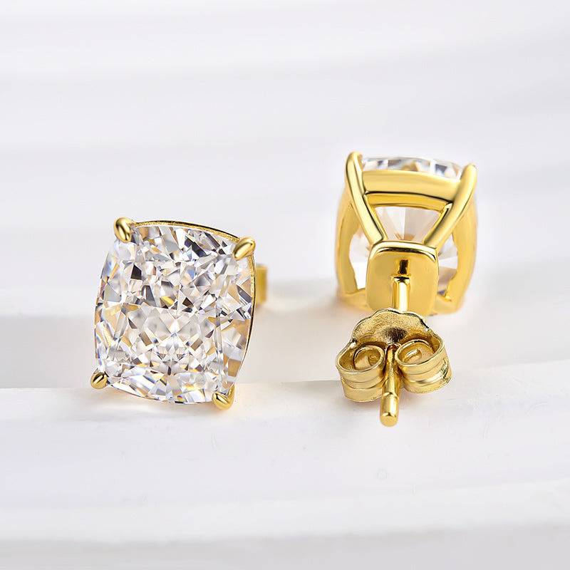 2.0Ct Classic Cushion Cut Women's Stud Earrings In Sterling Silver