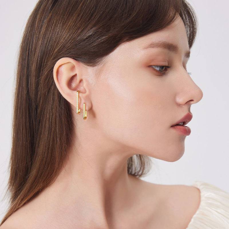 Louily Moissanite Stylish Geometric Stud Earrings